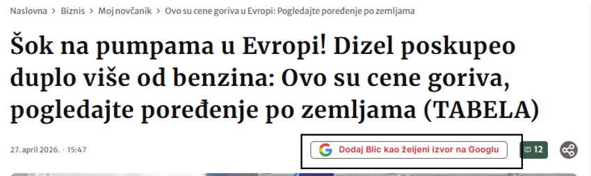 Preferred source Blic 