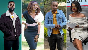 From left: A collage of 'Becky' actors Haji Nzibo 'Hakim', Lucy Maina 'Becky', Sammy Mwangi 'Tito', and Brenda Ngeso ' Maureen'