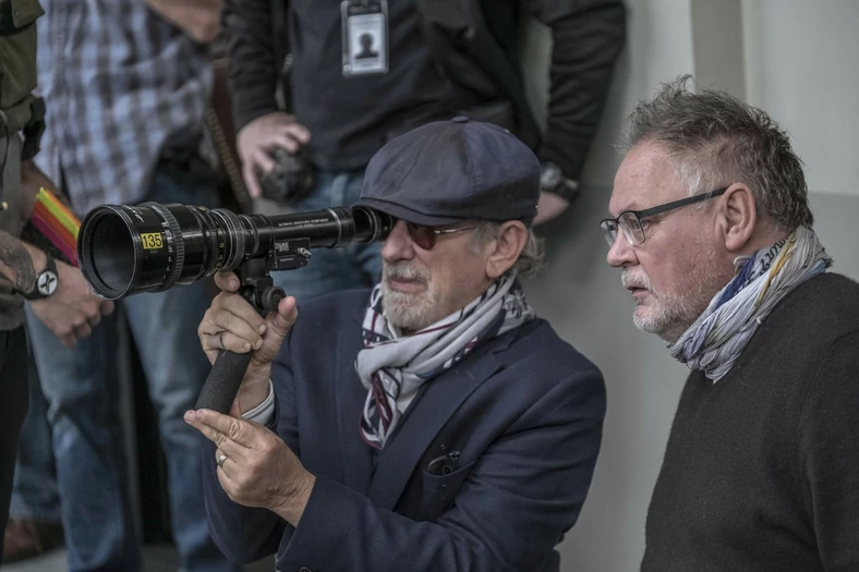 Janusz Kamiński i Steven Spielberg na planie "Czwartej władzy" [2017]