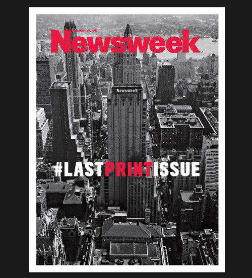 Okładka ostatniego drukowanego wydania amerykańskiego Newsweeka z pewnością przejdzie do historii. fot.: Newsweek. 