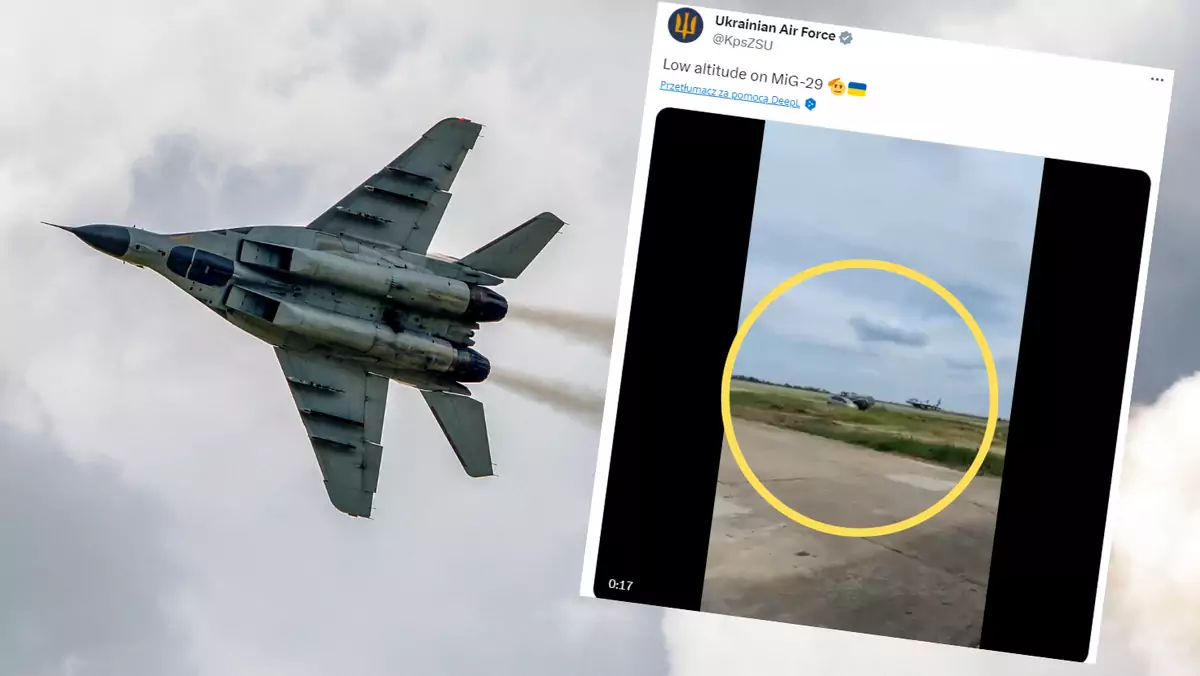 Ukraińcy pokazali niski przelot samolotu MiG-29. Zdjęcie ilustracyjne (x.com/KpsZSU)