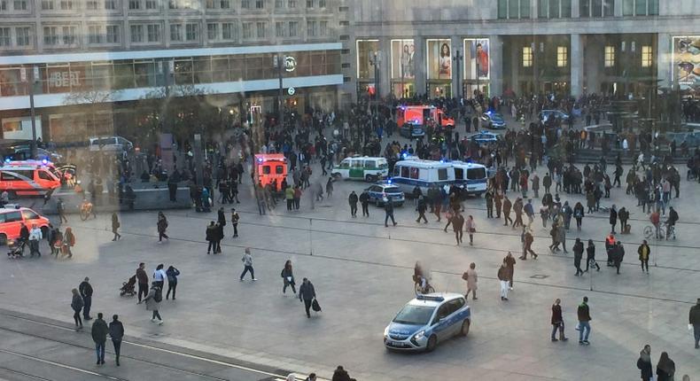 Berlin police said they made nine arrests after the fight broke out on the Alexanderplatz in the city centre