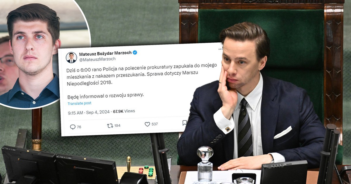 Poranny nalot policji. Służby w domu asystenta Krzysztofa Bosaka