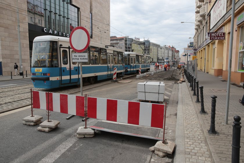 Ulica Piłsudskiego we Wrocławiu została zamknięta