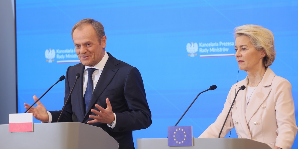 Donald Tusk wraz z szefową KE i premierem Belgii, która sprawuje obecnie prezydencję w UE ogłosili plan dla rolników i decyzję o wypłacie środków z KPO dla Polski