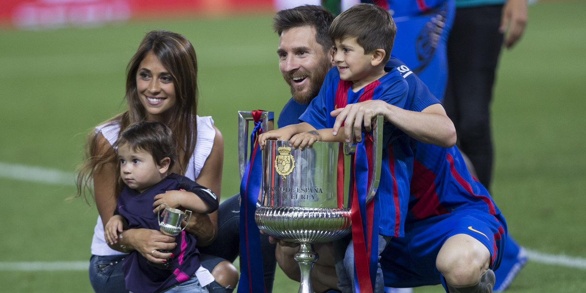Lionel Messi z rodziną 