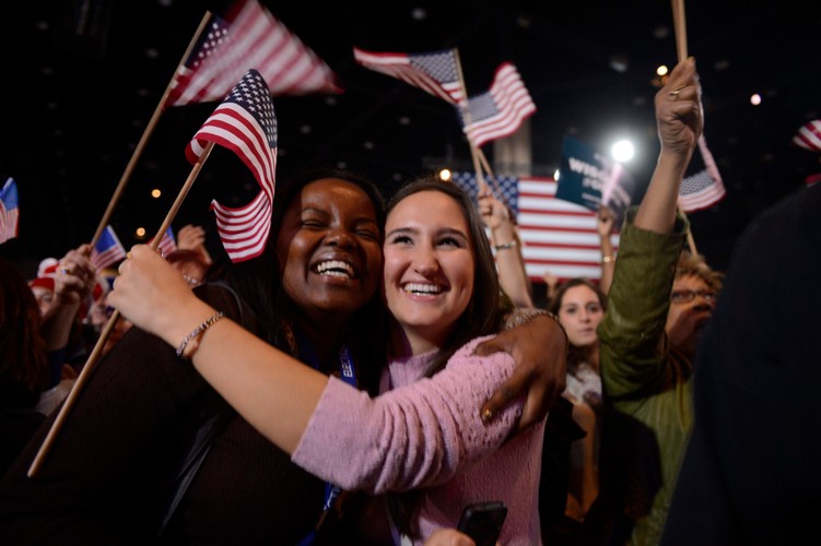 Radość zwolenników Baracka Obamy