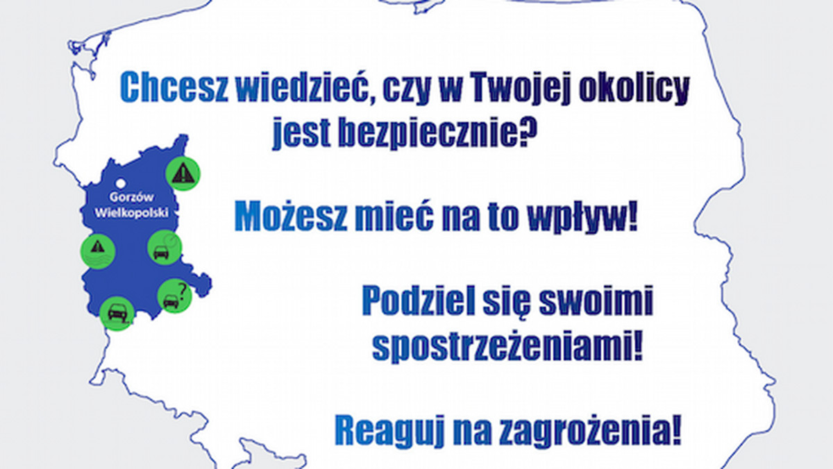 Od dziś w Lubuskiem działa uruchomiona przez policję Krajowa Mapa Zagrożeń Bezpieczeństwa. To interaktywne narzędzie, dzięki któremu można poinformować o najbardziej dokuczliwych sprawach. Pierwsze zgłoszenia w regionie dotyczą zbyt szybkiej jazdy, złej organizacji ruchu i picia alkoholu w niedozwolonych miejscach.