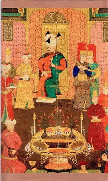 Murad IV podczas obiadu na dworze (domena publiczna)