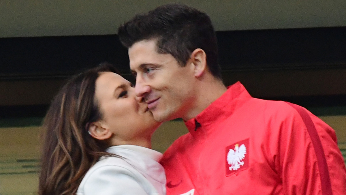 Robert Lewandowski z żoną Anną