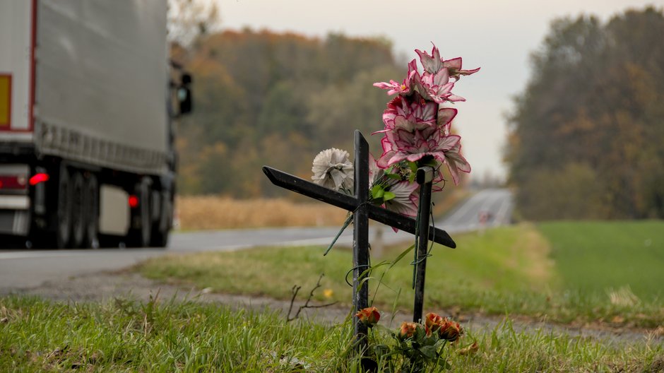 Krzyż przy drodze krajowej nr 91 Toruń - Grudziądz