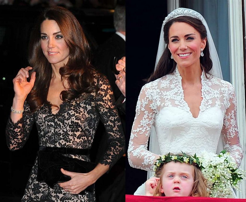 Czarna koronkowa sukienka Kate Middleton