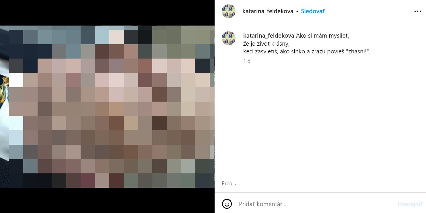 Feldeková zverejnila fotku svojho zosnulého manžela.
