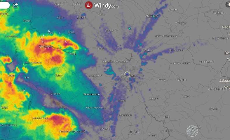 Okręgi na radarach były widoczne m.in. nad Warszawą