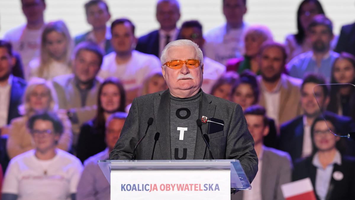 Lech Wałęsa na konwencji Koalicji Obywatelskiej, 06.10.2019