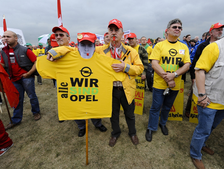 protest pracowników Opla w Niemczech