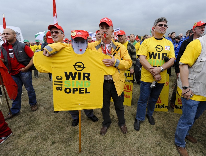 protest pracowników Opla w Niemczech