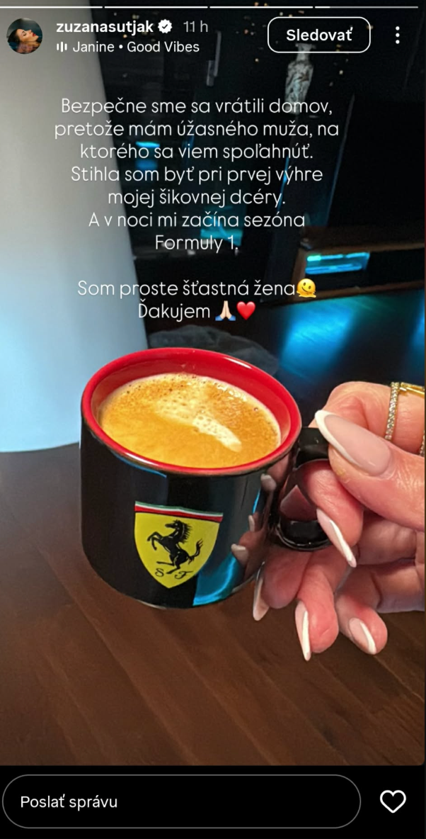 Kližanova priateľka zverejnila fotky po príchode domov.