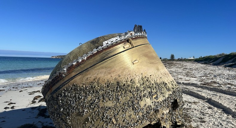 This mysterious object recently washed up on an Australian beach.Australian Space Agency/Twitter