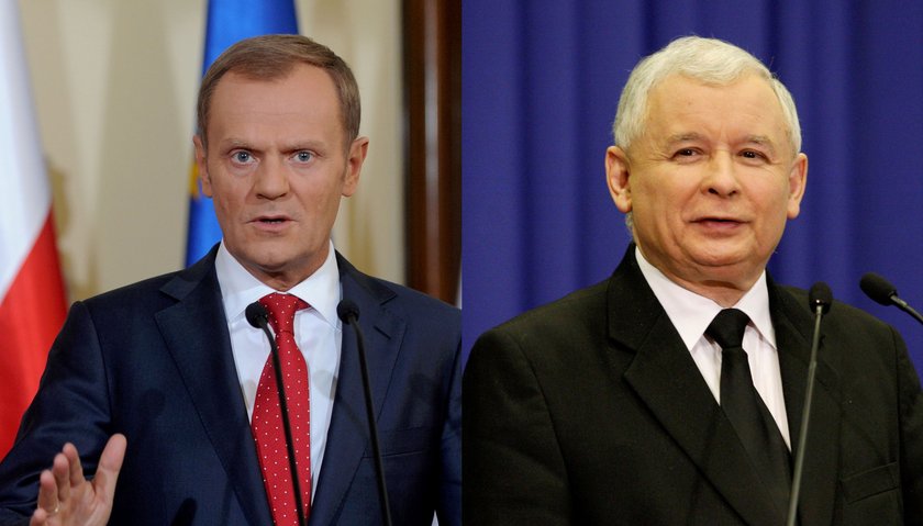 Jarosław Kaczyński, prezes PiS, były premier i Donald Tusk, prezes PO i obecny szef rządu