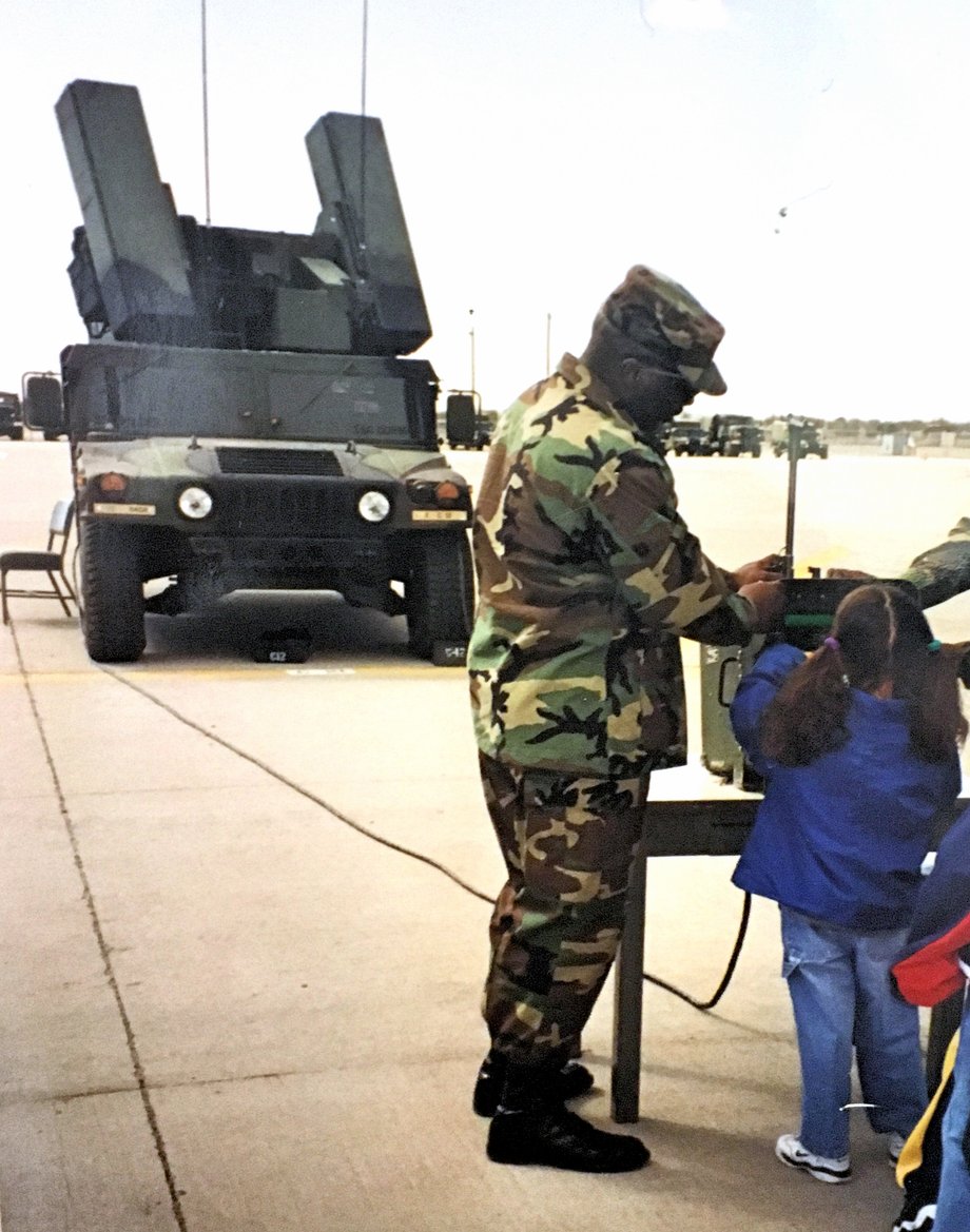 Operating an Avenger, a mobile missile defense system, at my elementary school on Ft. Bliss in El Paso, Texas in 1998.