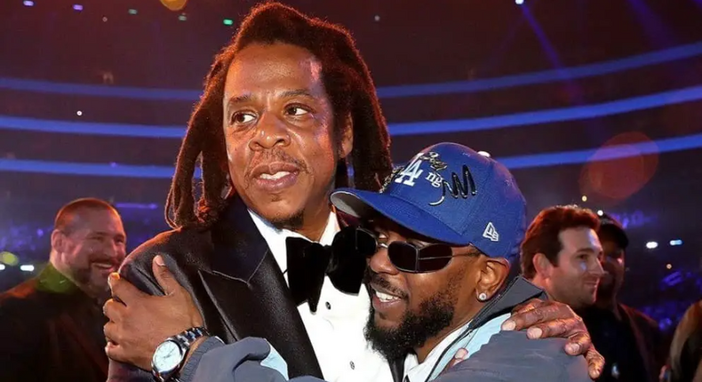 Jay-Z and Kendrick Lamar at the 2023 Grammys