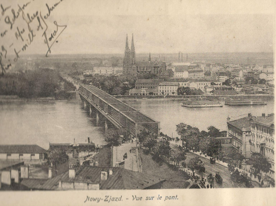 Widok na most Kierbedzia i Pragę