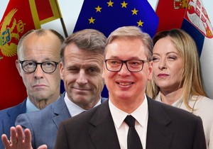 Fridrih Merc, Emanuel Makron, Đorđa Meloni  Alesandar Vučić 