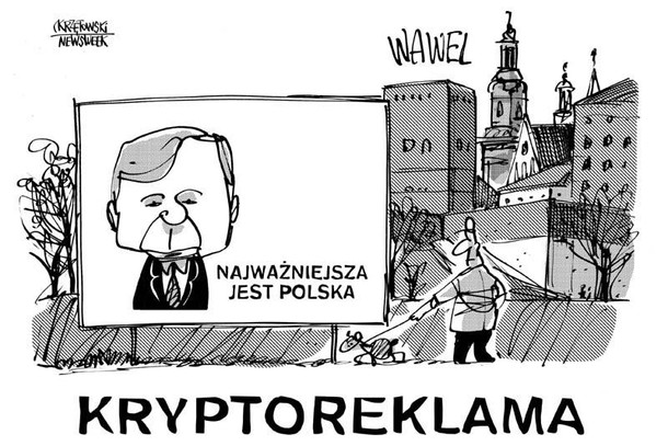 Kryptoreklama karykatura