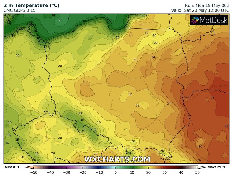 W sobotę zrobi się gorąco. Na wschodzie możliwe nawet 26 st. C