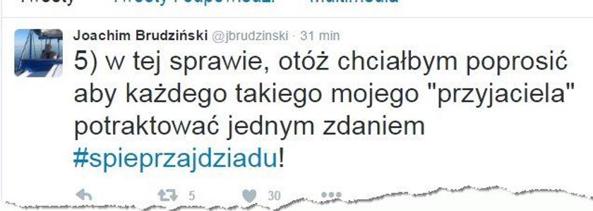 Joachim Brudziński ostrzegł "przyjaciół", powołujących się na jego nazwisko przy załatwianiu fuch