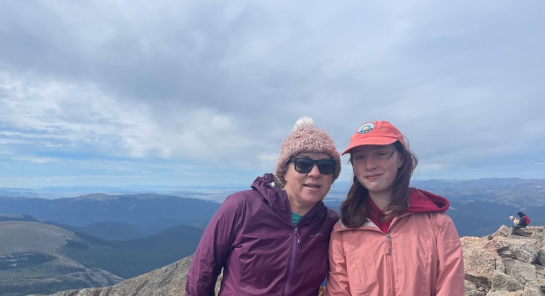 The author (left) climbed the mountain with her daughter (right).Courtesy of Laura Falin