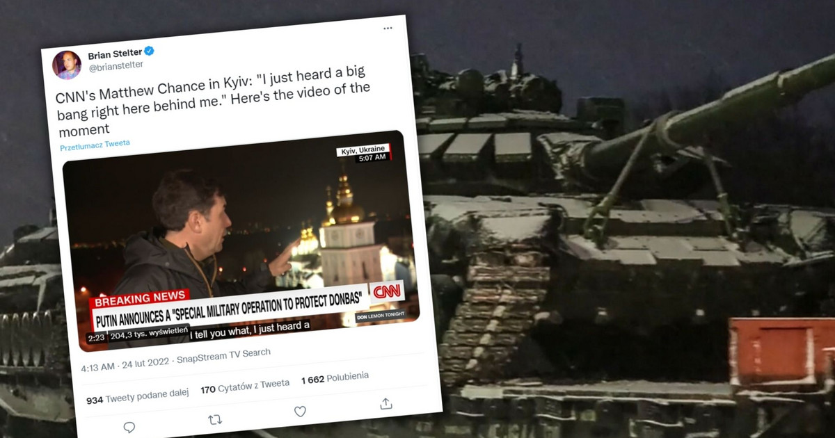 Atak Rosji Na Ukrainę. Wybuch W Kijowie Podczas Relacji Na żywo W CNN ...