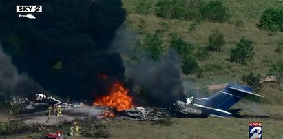 Samolot rozbił się w czasie startu i płonął jak pochodnia. To prawdziwy cud, że wszyscy przeżyli! [WIDEO]