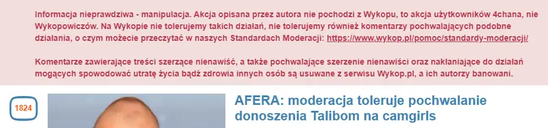 Wykop tłumaczy, że nie popiera działań, które oryginalnie wydarzyły się na zagranicznym 4chanie / Wykop