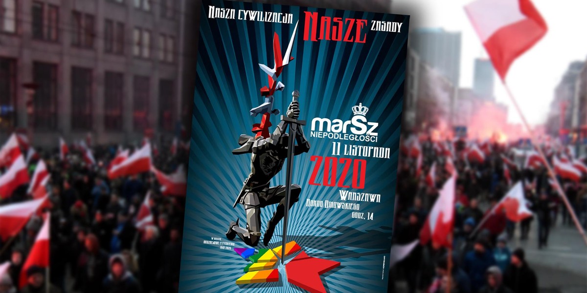 Warszawa: plakat Marszu Niepodległości z błędem. Wywołał burzę