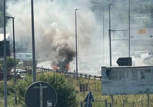 Zapalio se automobil kod Vrčina