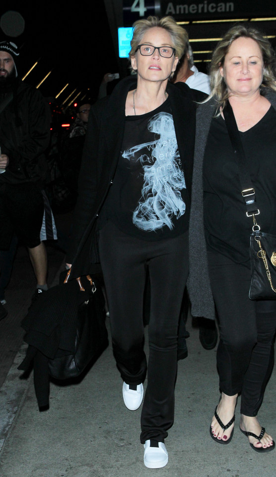 Sharon Stone na lotnisku