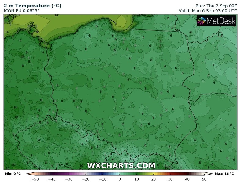 Coraz chłodniejsze noce (noc z niedzieli na poniedziałek)