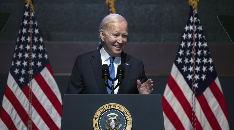 Joe Biden amerikai elnök a Capitoliumban  évértékelő beszédet tart./.MTI/AP/J. Scott Applewhite