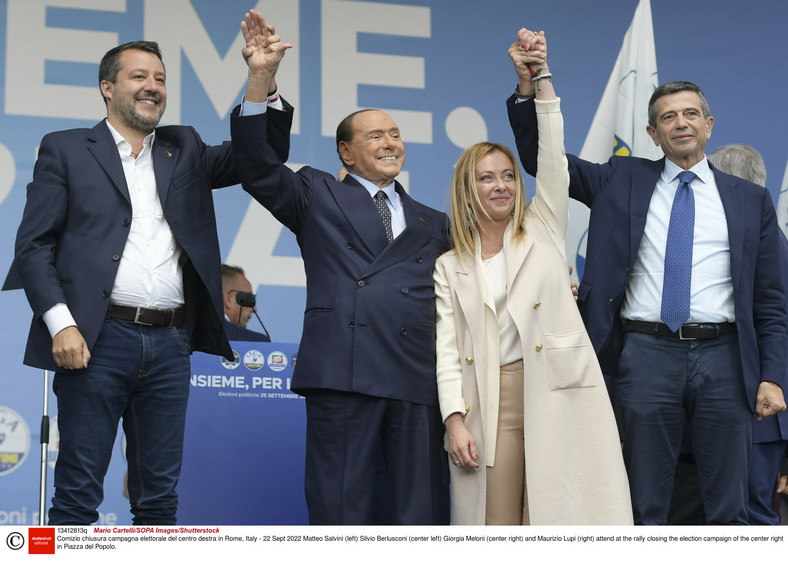 Meloni i Berlusconi łączą siły,  22 września 2022 r.