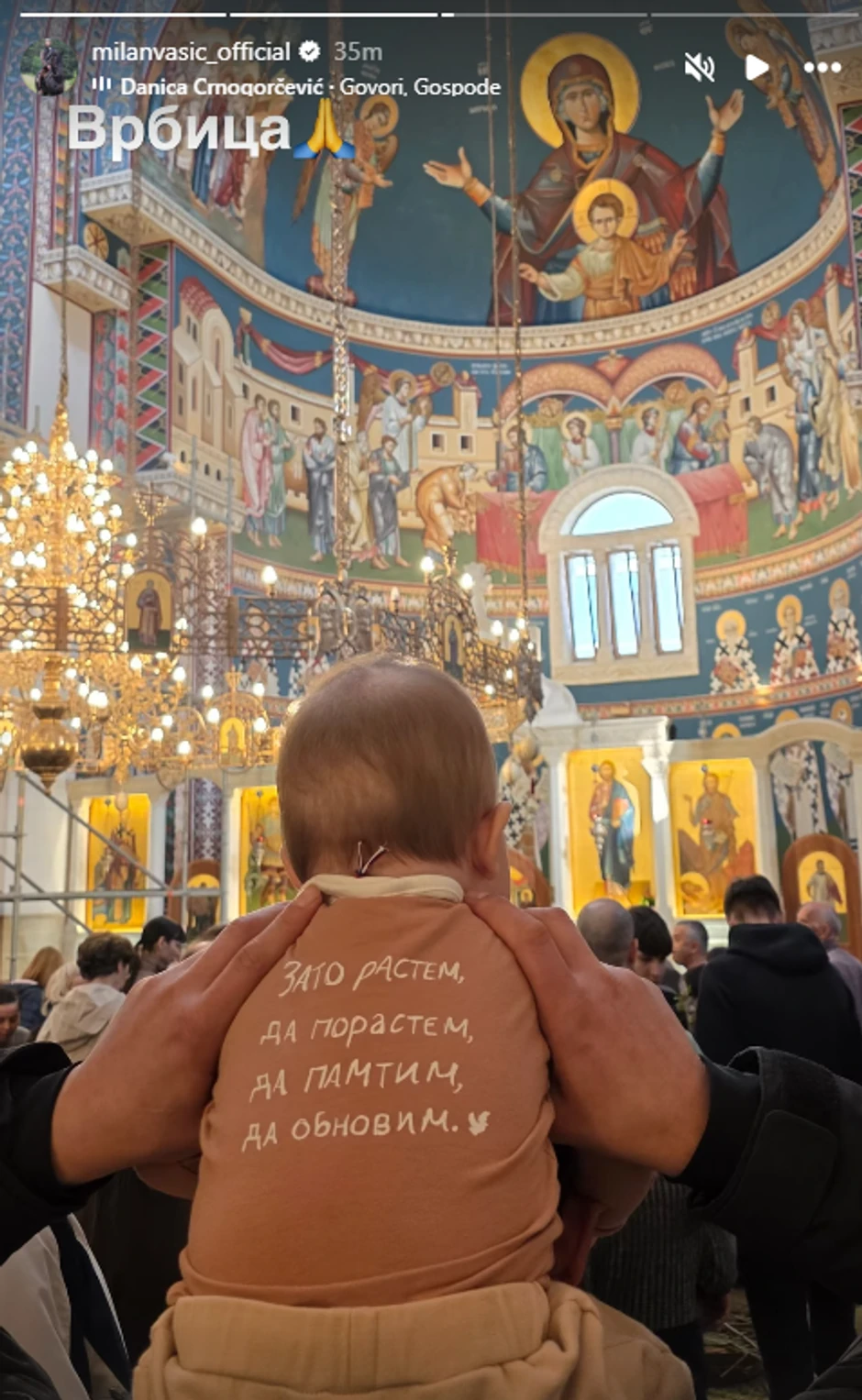 Milan Vasić odveo sina u crkvu za Vrbicu