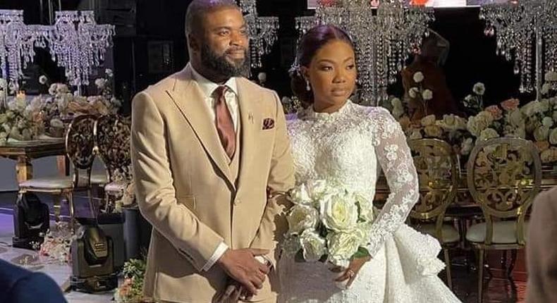 Nigerian music star Mercy Chinwo and her hubby Blessed 