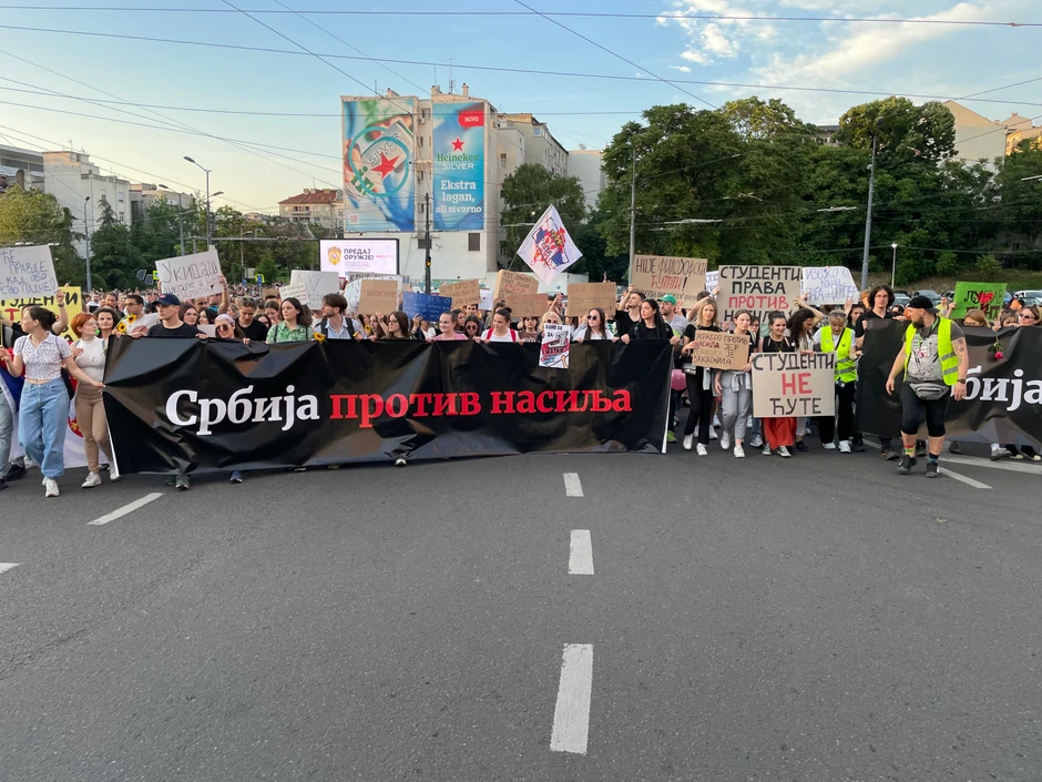 Početak kolone na Slaviji