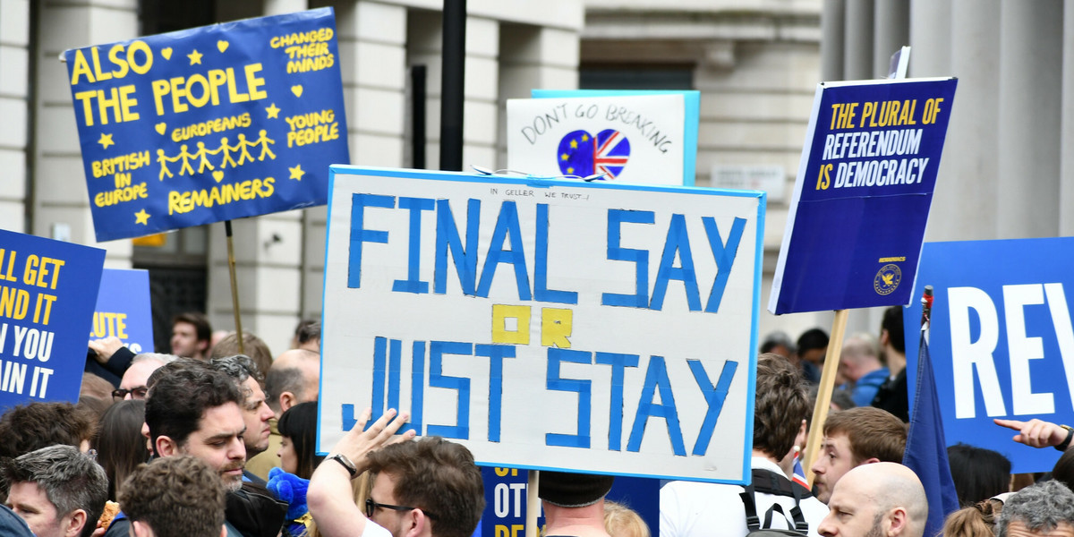 Protest w Londynie przeciwko brexitowi, marzec 2019 r.