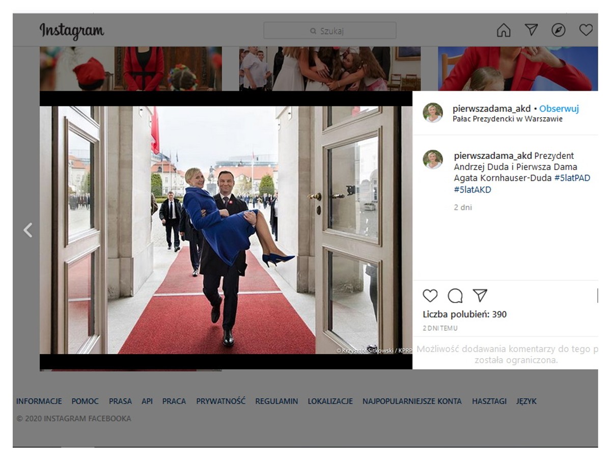 Profil radością płynący! Agata Duda ma oficjalne konto na Instagramie