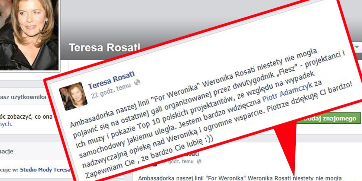 Teresa Rosati do Adamczyka: Dziękuję Ci, bardzo cię lubię! 