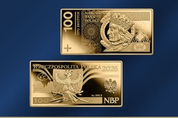 czyste złoto w kształcie banknotu. narodowy bank polski ogłasza nową emisję