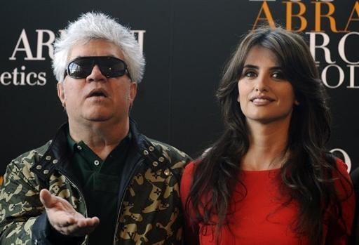 Pedro Almodovar i Penelope Cruz na prezentacji filmu "Los Abrazos Rotos"