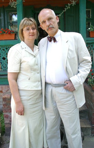 Janusz Korwin-Mikke z żoną